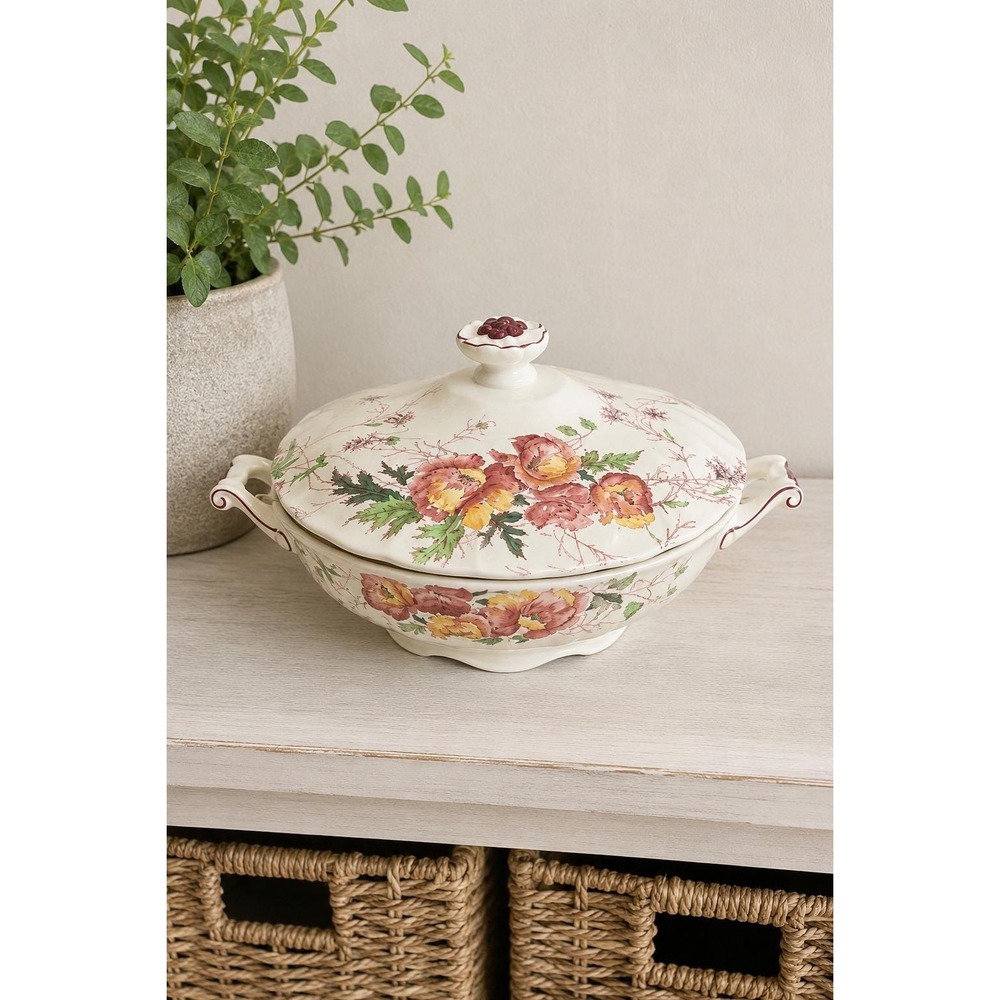 Royal Doulton Sherborne D5915 Covered Vegetable Tureen Footed Casserole Floral - Picture 15 of 15